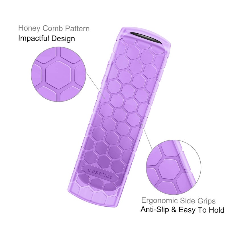 CaseBot Case for Roku Voice Remote RCA1R/RCAL7R, Express HD/4K+, Ultra LT Enhanced Voice, Express 3930, Premiere+ 3921, Streaming Stick+ Remote, Anti Slip Shockproof Silicone Cover, Purple Glow - Image 4